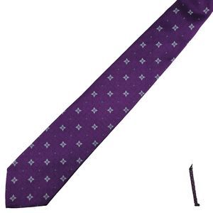 Brooks Brothers 346 Tie 100% Silk Blue Geometric on Purple USA EUC 59 x 3.25